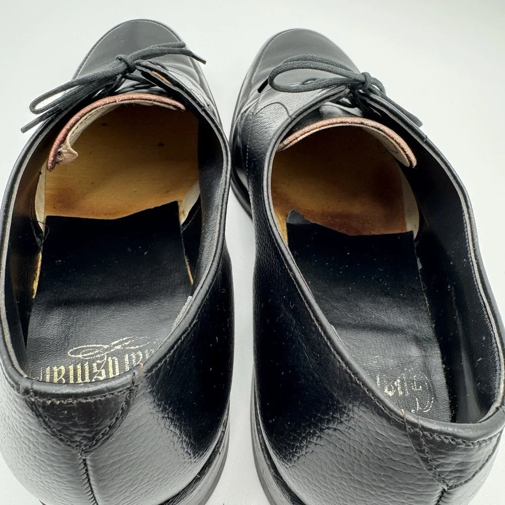 Vintage Guardsman Black Leather Derby Dress Shoes Mens 9.5 Classic Career Formal